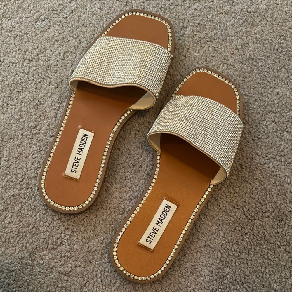 Steve Madden Rhinestone Slide Sandals